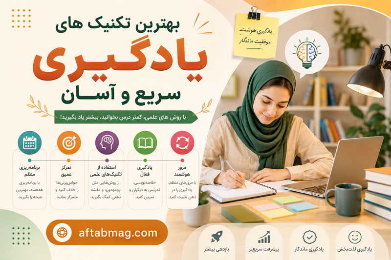 بهترین تکنیک های یادگیری سریع و آسان | روش‌های علمی برای افزایش تمرکز و حافظه