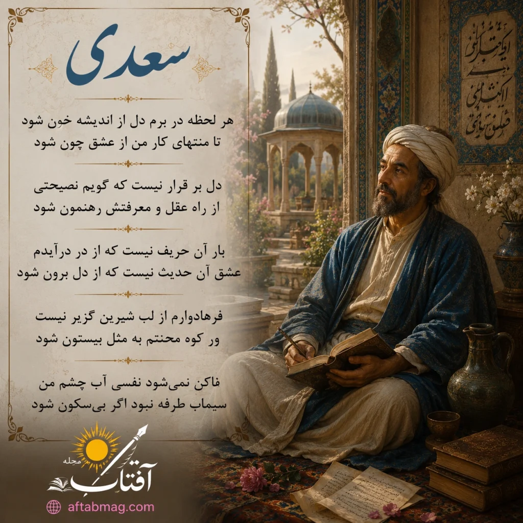 غزل‌های زیبای سعدی شیرازی