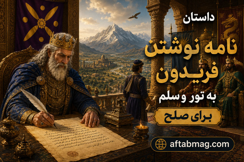 داستان نامه نوشتن فریدون به تور و سلم برای صلح از شاهنامه فردوسی
