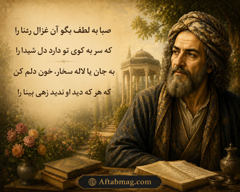 شعر «صبا به لطف بگو آن غزال رعنا را» از حافظ + معنی و تفسیر کامل