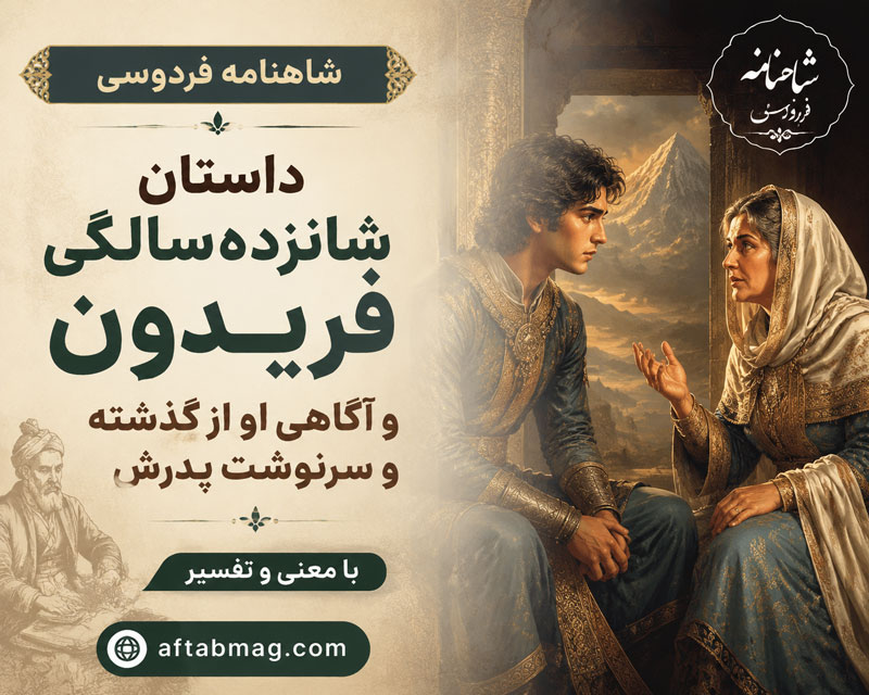 داستان شانزده‌سالگی فریدون و آگاهی او از گذشته و سرنوشت پدرش | شاهنامه فردوسی با معنی و تفسیر