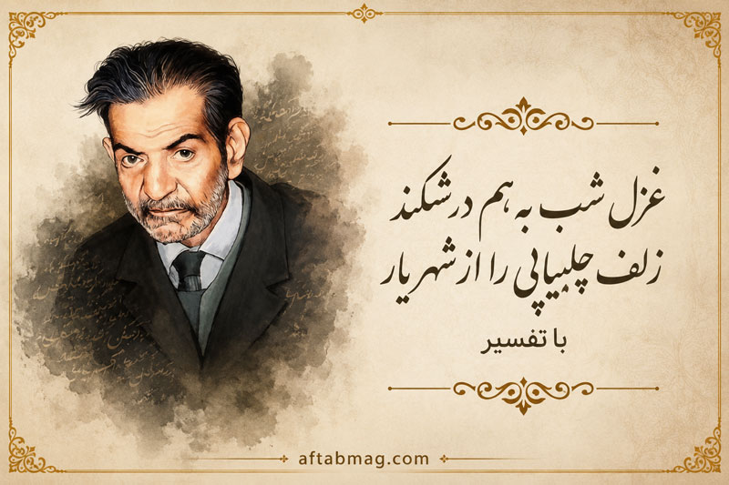 غزل شب به هم درشکند زلف چلیپایی را از شهریار با تفسیر