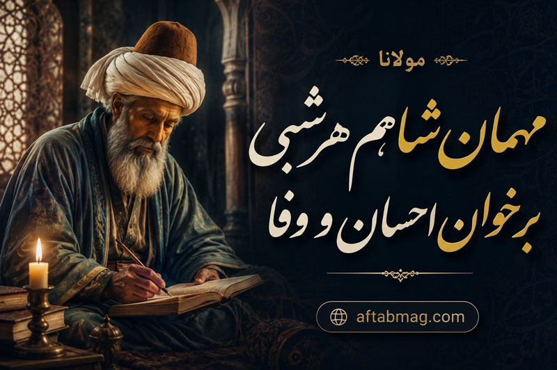 شعر مهمان شاهم هر شبی بر خوان احسان و وفا از مولانا