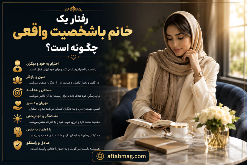 رفتار یک خانم باشخصیت واقعی چگونه است؟ ۱۵ نشانه شخصیت و وقار زنانه