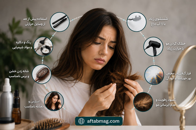 علت شکنندگی و خرد شدن مو چیست؟ بررسی دلایل آسیب دیدن ساقه مو و راه‌های جلوگیری