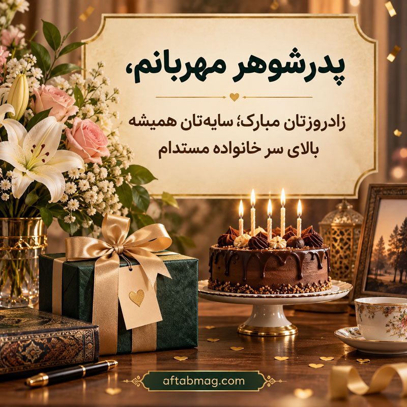 عکس نوشته تبریک تولد پدرشوهر