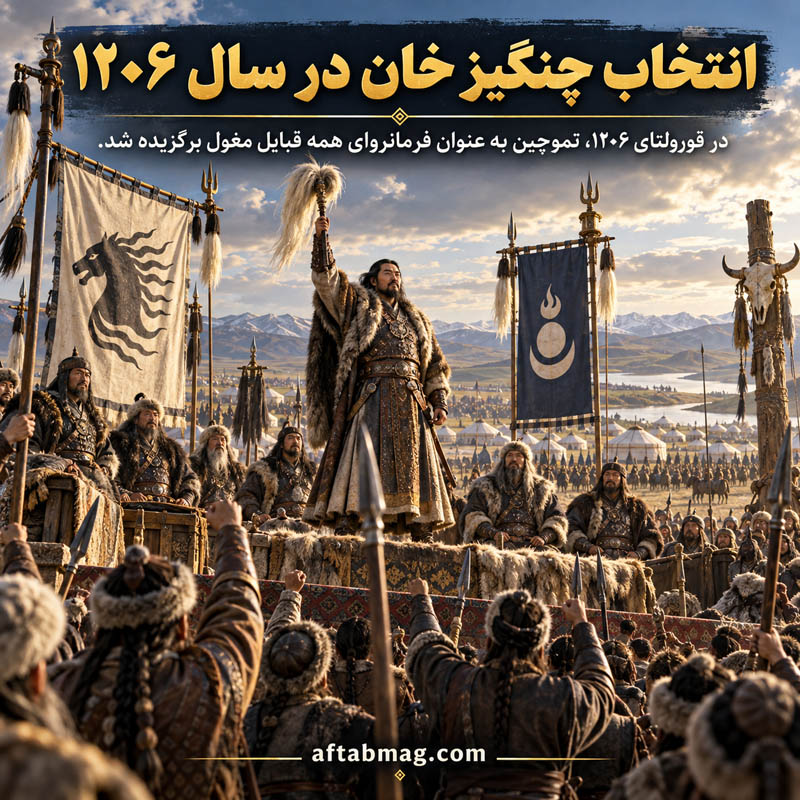 انتخاب چنگیز خان در سال ۱۲۰۶