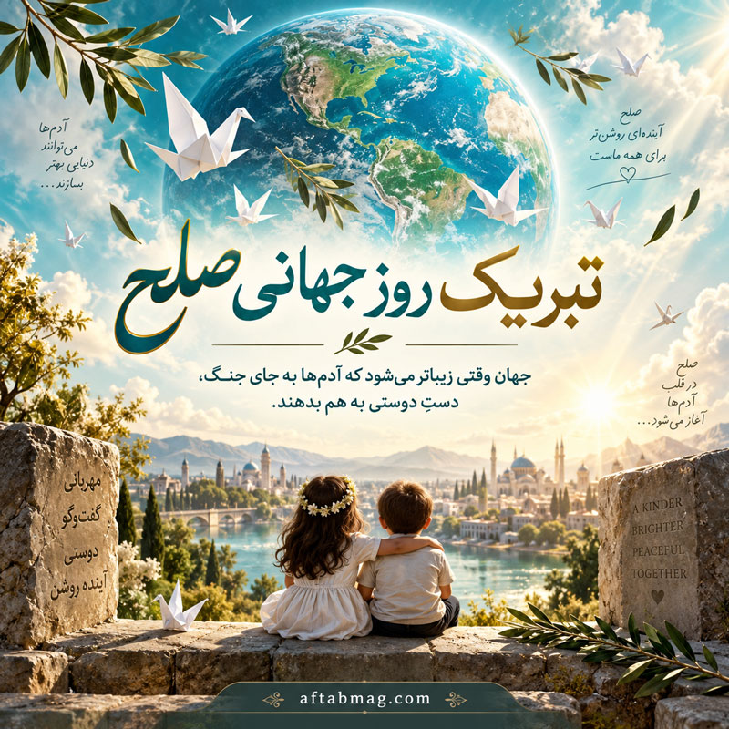 عکس نوشته تبریک روز جهانی صلح