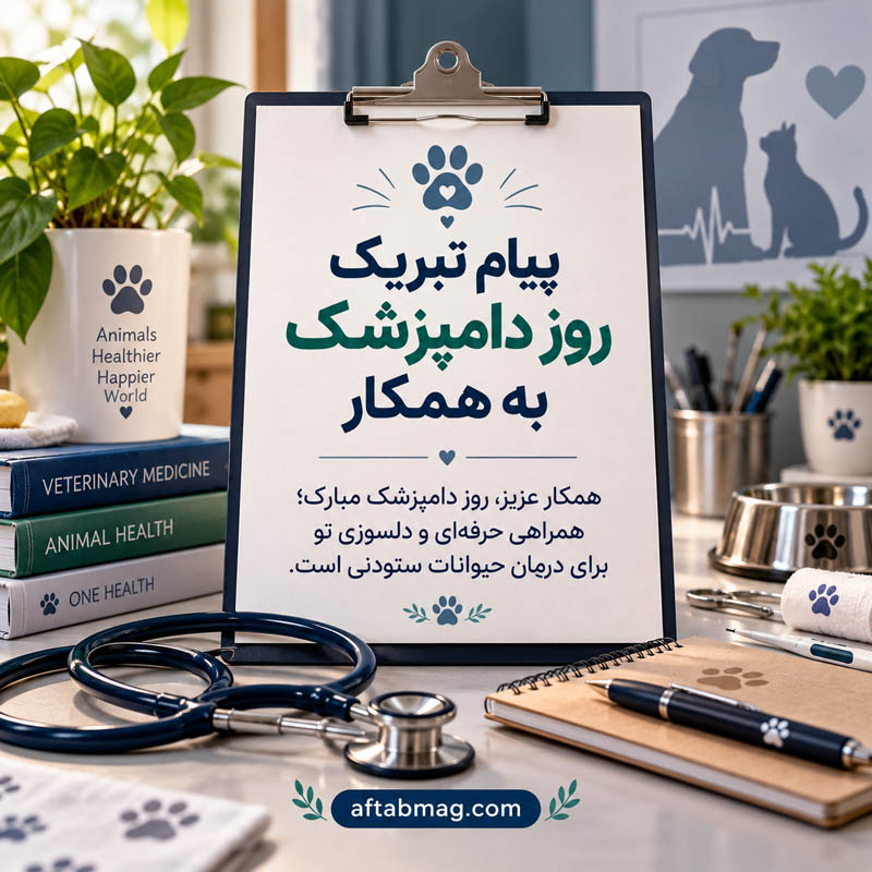 پیام تبریک روز دامپزشک به همکار