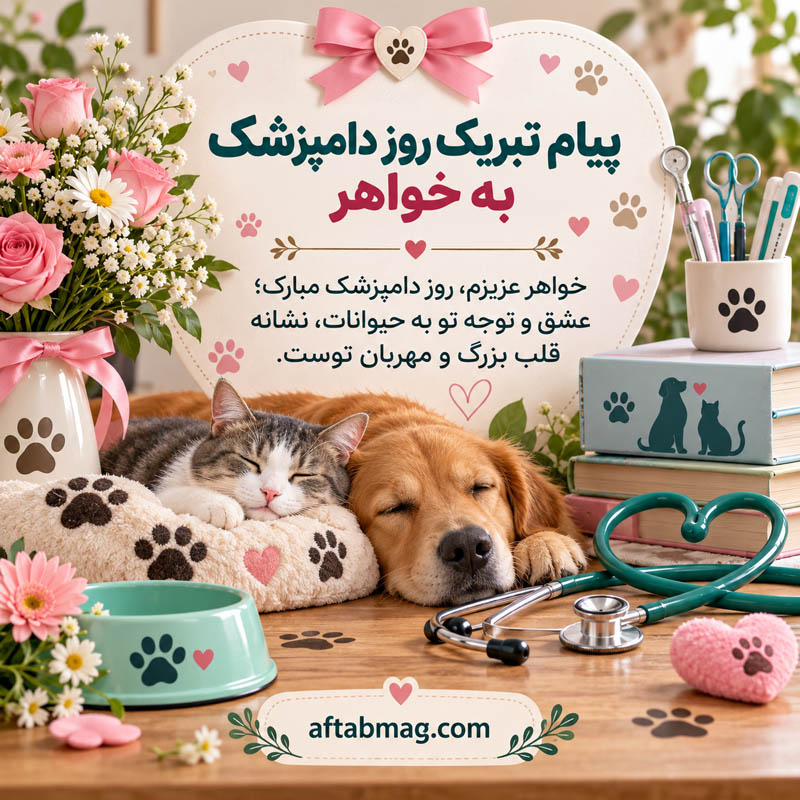 پیام تبریک روز دامپزشک به خواهر