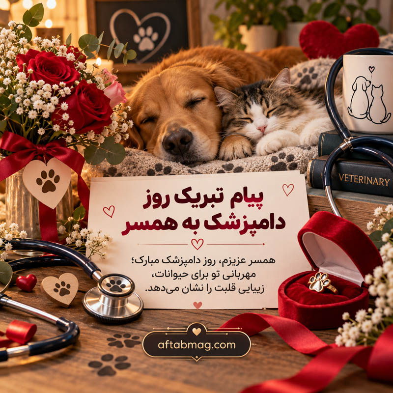پیام تبریک روز دامپزشک به همسر