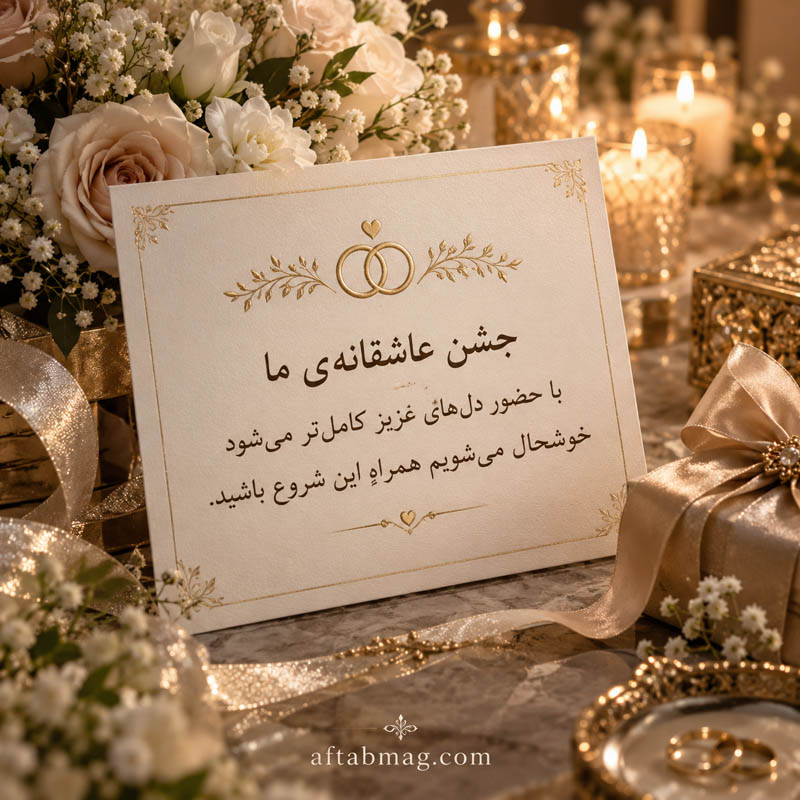 عکس نوشته کارت عروسی