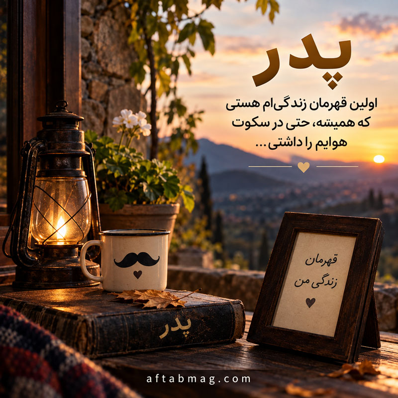 عکس نوشته پدر