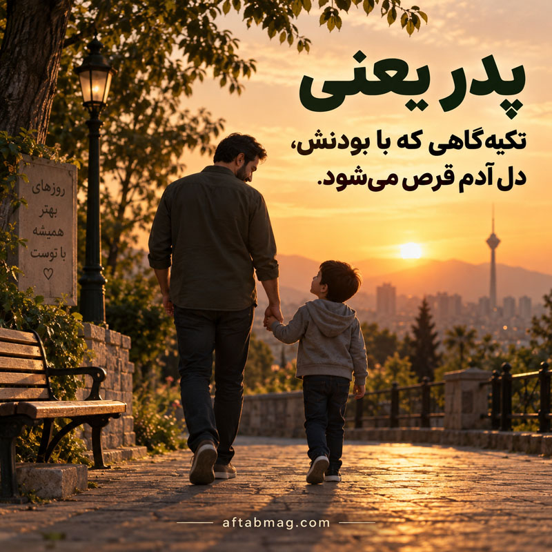 عکس نوشته پدر