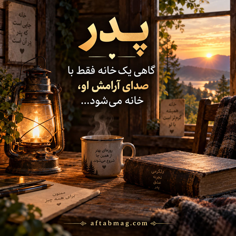 عکس نوشته پدر
