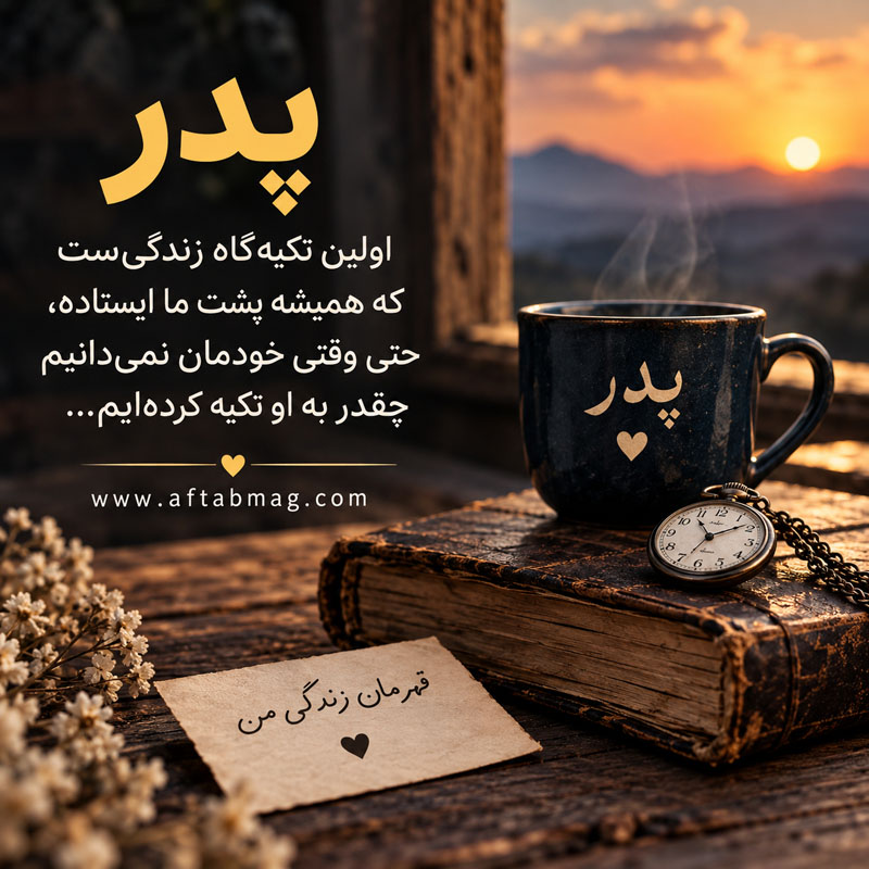 عکس نوشته پدر