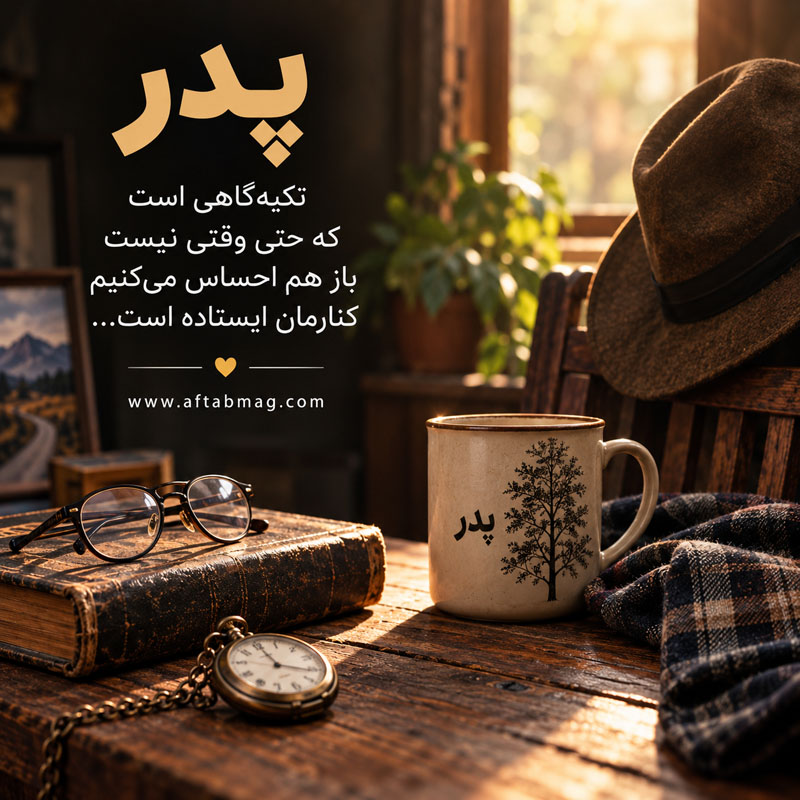 عکس نوشته پدر