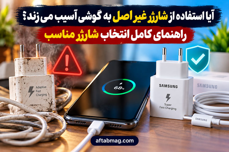 آیا استفاده از شارژر غیر اصل به گوشی آسیب می‌زند؟ راهنمای کامل انتخاب شارژر مناسب