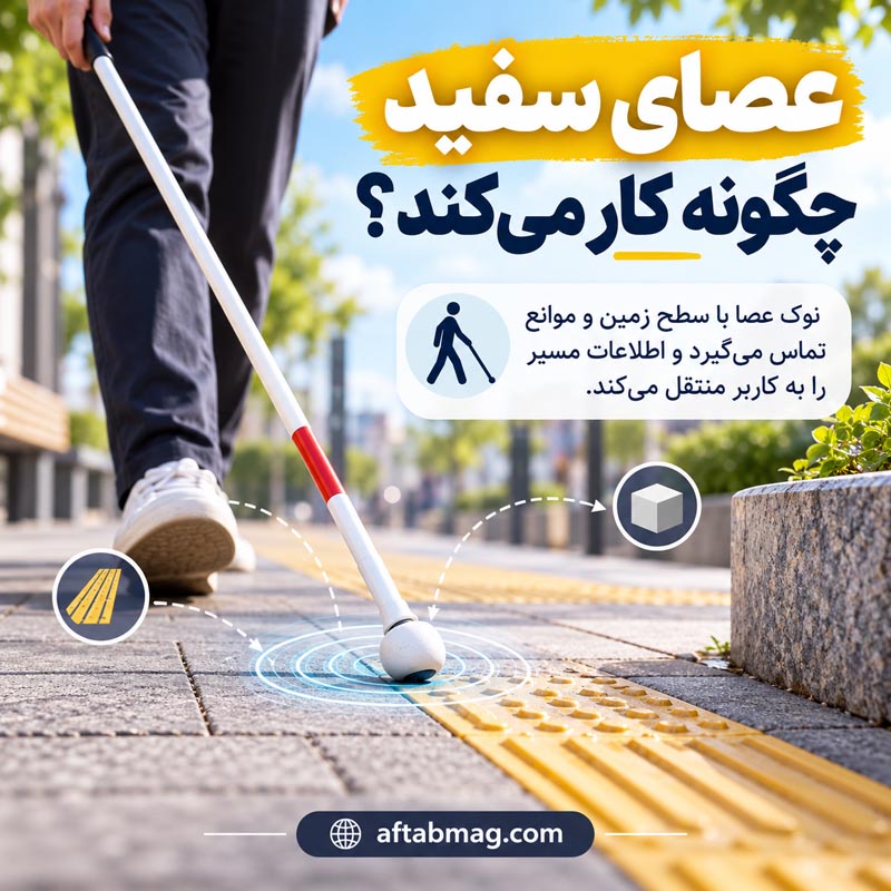 عصای سفید چگونه کار می‌کند؟